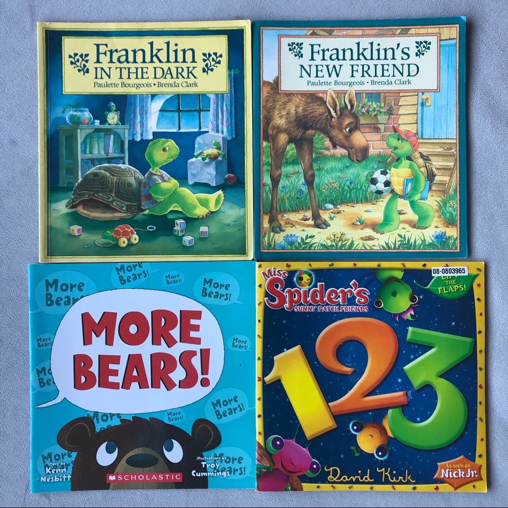 Set of 4 ~ Children’s Storybooks ~ Franklin Bears Miss Spider